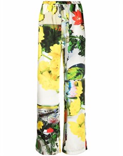Прямые брюки с цветочным принтом Msgm