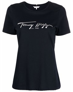 Футболка из органического хлопка с логотипом Tommy hilfiger