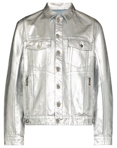 Джинсовая куртка с эффектом металлик Balmain