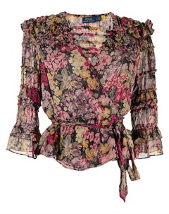 Блузка с запахом и цветочным принтом Polo ralph lauren
