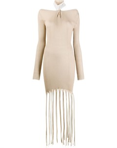 Платье в рубчик с вырезом халтер Bottega veneta