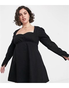 Черное джинсовое платье в стиле бэби долл ASOS DESIGN Curve Asos curve