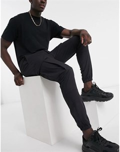 Черные брюки карго из ткани рипстоп Topman