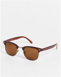 Круглые солнцезащитные очки коричневого цвета в стиле ретро унисекс Aj morgan
