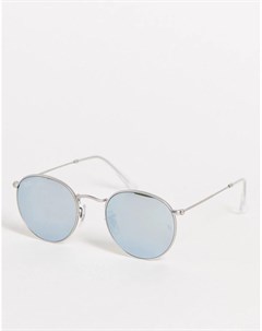 Круглые солнцезащитные очки в серебристой оправе в стиле унисекс Ray-ban®