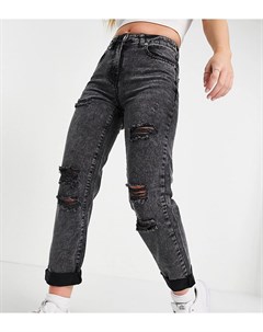 Черные выбеленные джинсы в винтажном стиле с эффектом потертости Parisian petite