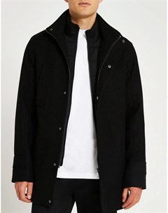 Черная куртка с фиксированной подкладкой River island