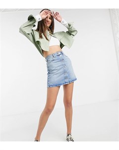 Синяя джинсовая юбка с пуговицами ASOS DESIGN Tall Asos tall