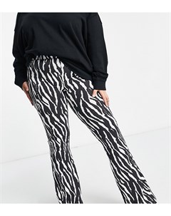 Расклешенные брюки с принтом зебры Daisy street plus