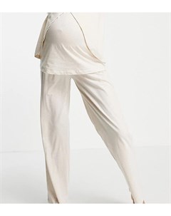 Кремовые пижамные брюки прямого кроя из трикотажа ASOS DESIGN Maternity Выбирай и комбинируй Asos maternity