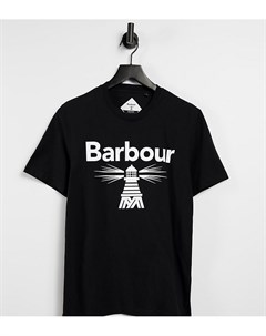 Черная футболка с крупным логотипом эксклюзивно для ASOS Barbour beacon