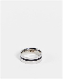 Серебристое кольцо из нержавеющей стали Icon brand