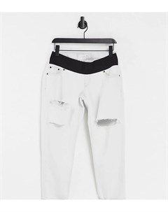 Выбеленные джинсы в винтажном стиле со вставкой поверх животика Topshop maternity