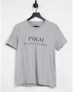 Серая футболка с логотипом спереди Polo ralph lauren
