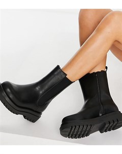 Черные массивные ботинки челси средней высоты для широкой стопы Wide Fit Truffle collection
