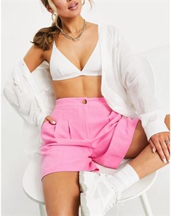 Розовые льняные шорты в винтажном стиле Asos design