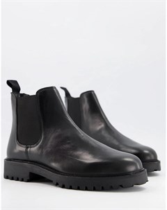 Черные кожаные ботинки челси на толстой подошве Sean Walk london