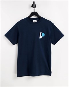 Темно синяя футболка с вышивкой Pilot Parlez