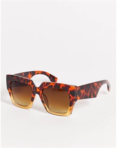 Женские солнцезащитные очки в квадратной оправе двух оттенков коричневого цвета Aj morgan