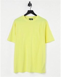 Свободная oversized футболка неоново желтого цвета Asos design