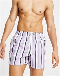 Фиолетовые полосатые шорты для плавания New look