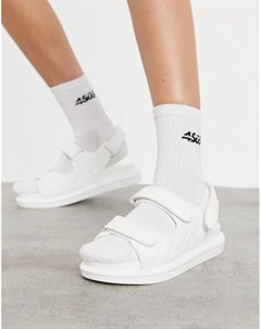 Белые стеганые сандалии в винтажном стиле на массивной подошве Amylia Raid