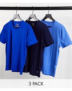 Набор из 3 футболок для дома темно синего синего светло синего цветов с логотипом Polo ralph lauren