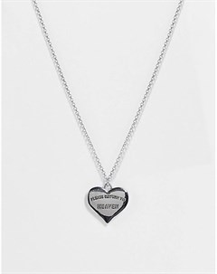 Серебристое ожерелье с подвеской сердцем и надписью Return To Heaven Asos design