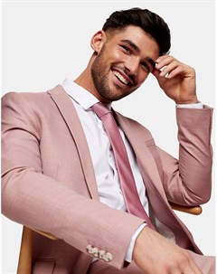 Розовый супероблегающий однобортный пиджак Topman