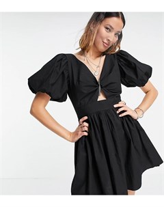 Черное платье мини с узлом спереди Inspired Reclaimed vintage