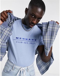 Голубая футболка с надписью Club Est Mennace