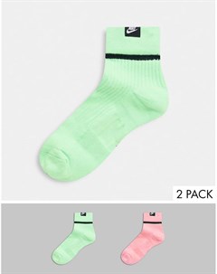 Набор из 2 пар носков до щиколотки неоновых цветов Nike