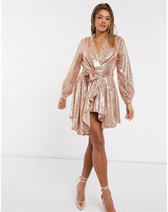 Платье блейзер мини с отделкой цвета розового золота Forever u