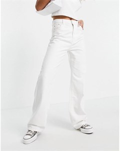 Белые широкие брюки из твила в винтажном стиле с мужским силуэтом Bershka