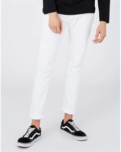 Эластичные зауженные джинсы белого цвета Topman