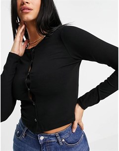 Черный кардиган на кнопках спереди Hourglass Asos design