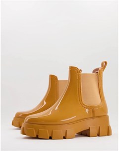 Непромокаемые ботинки челси песочного цвета на массивной подошве Giana Asos design