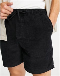 Короткие вельветовые шорты черного цвета Asos design