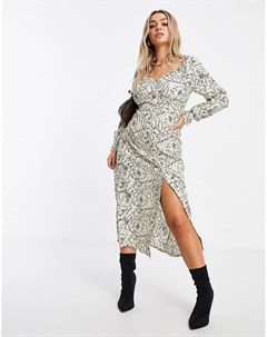 Платье миди с цветочным принтом Missguided