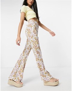 Расклешенные брюки с цветочным принтом в стиле ретро Free people