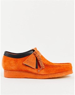 Оранжевые ботинки из пушистой замши Wallabee Clarks originals