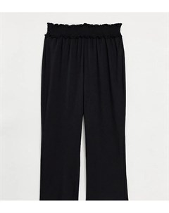 Черные брюки с присборенной талией и широкими штанинами Vero moda curve