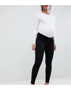 Черные джинсы скинни с посадкой под животом ASOS DESIGN Maternity Asos maternity