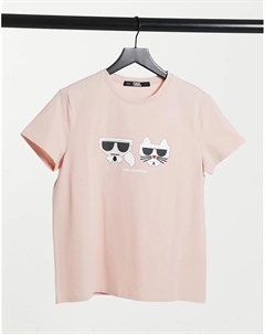 Розовая футболка с принтом Karl lagerfeld