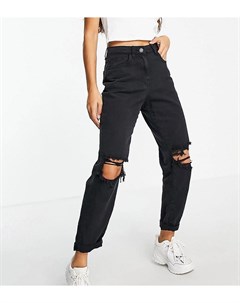 Черные выбеленные джинсы в винтажном стиле с рваной отделкой Parisian petite
