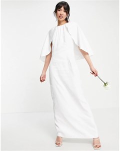 Белое свадебное платье макси с накидкой Y.a.s