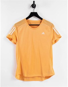 Оранжевая футболка с 3 полосками adidas Running Adidas performance