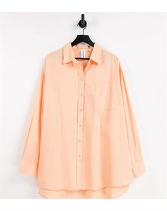 Эксклюзивная рубашка персикового цвета в стиле oversized из органического хлопка Plus Collusion