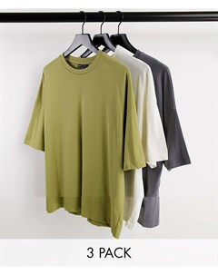 Комплект из 3 футболок в стиле oversize Asos design