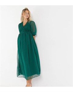 Зеленое свободное платье миди ASOS DESIGN Maternity Asos maternity